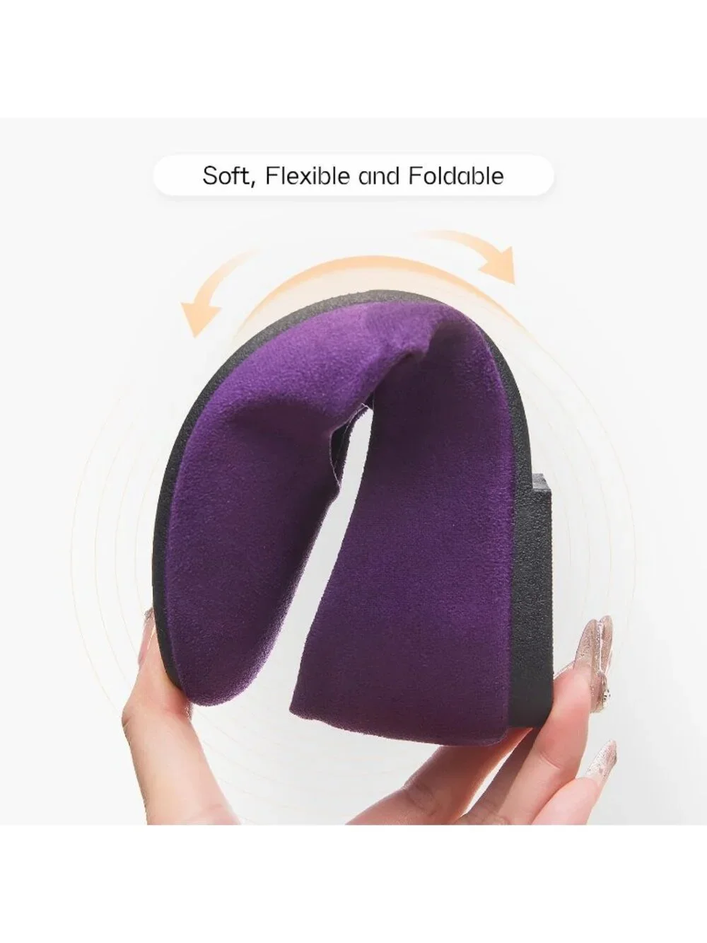 Women's Purple Suede Round Toe Soft Flexible & Foldable Comfortable Ballet Flats